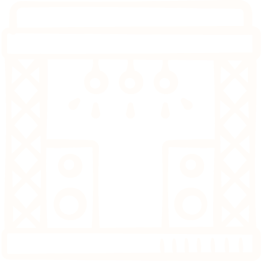 Bühnensymbol für Live-Events in der Alten Tuchfabrik Gut Nazareth Düren mit Licht- und Tontechnik für Veranstaltungen