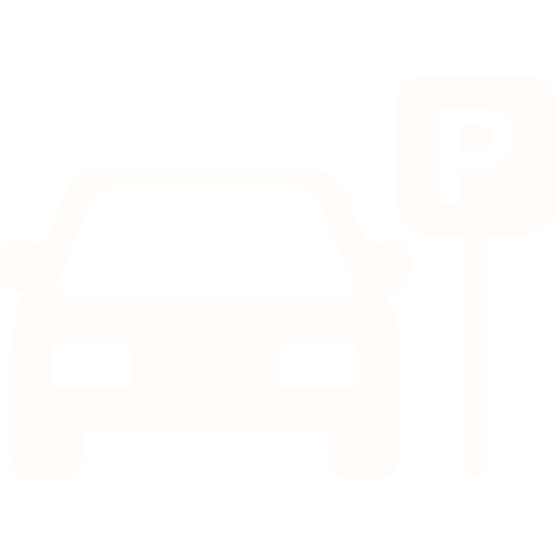 Autosymbol mit Parkzeichen für die zentrale Lage und guten Zugang der Eventlocation Gut Nazareth in Düren