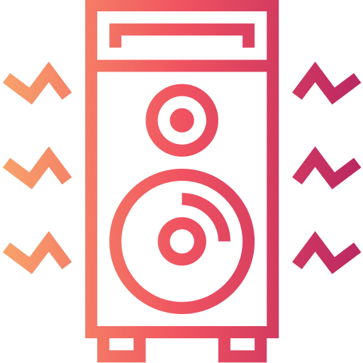 Lautsprechersymbol für moderne Soundtechnik und Schallisolierung bei Events in der Eventlocation Tafelfreuden Köln.