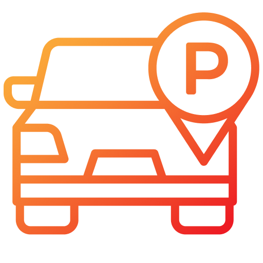 Autosymbol mit Parkzeichen für die zentrale Lage der Eventlocation Tafelfreuden Köln mit vielen Parkmöglichkeiten