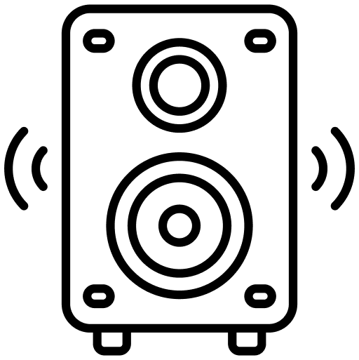 Lautsprechersymbol für moderne Licht- und Tontechnik bei Tafelfreuden für Events und Präsentationen